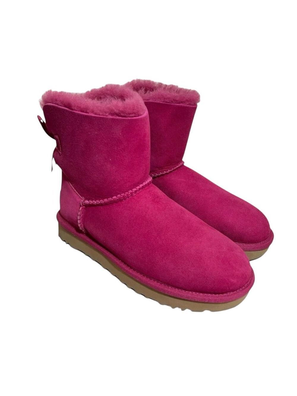 UGG Boots Womens Size 5 Mini Bailey Bow II Fuchsia Pink Flats
